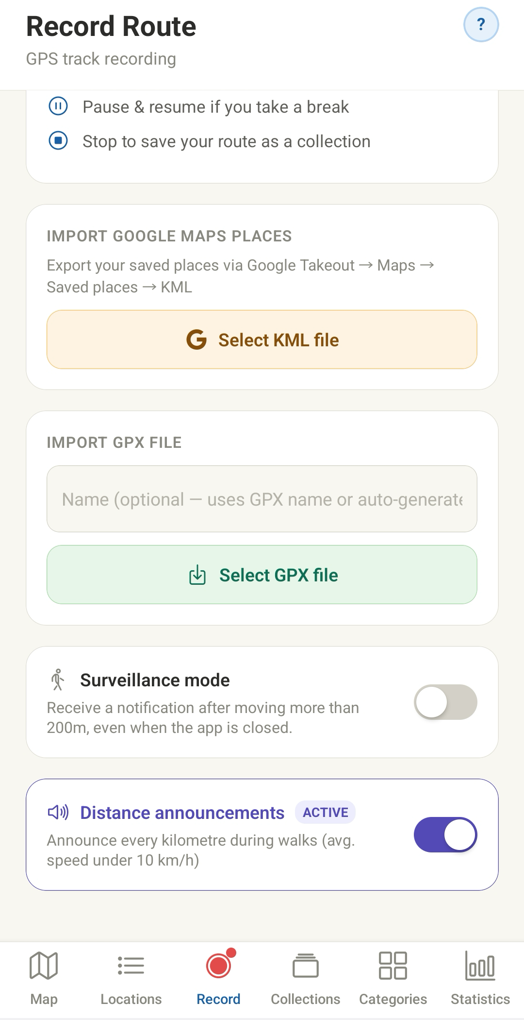 RECORD GPS